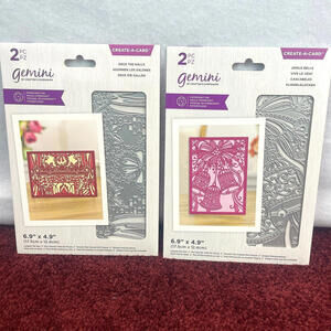 Lot 2 Crafters Companion Gemini Create A Card Die Christmas Jingle Bells Holiday